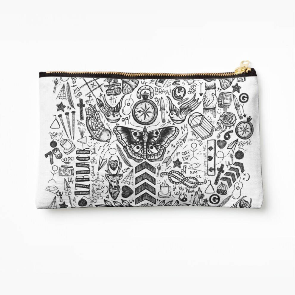 Whibos Makeup Bag Ot4 Tattoos Cosmetic Organizer Tyvek Paper Bags Zipper Pouch