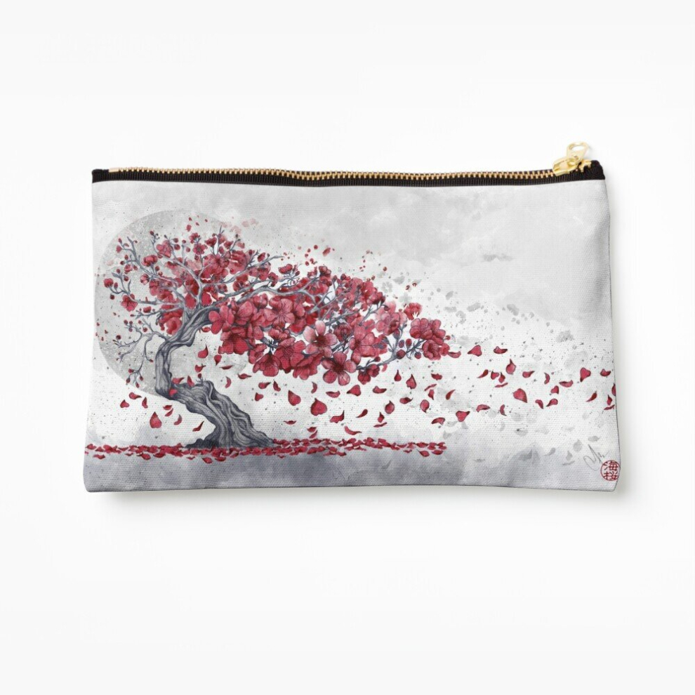 Whibos Makeup Bag Cherry Blossom - Sakura Cosmetic Organizer Tyvek Paper Bags Zipper Pouch