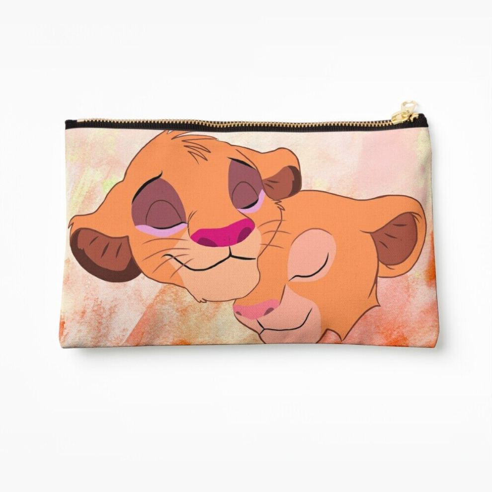 Whibos Makeup Bag Simba And Nala Cosmetic Organizer Tyvek Paper Bags Zipper Pouch