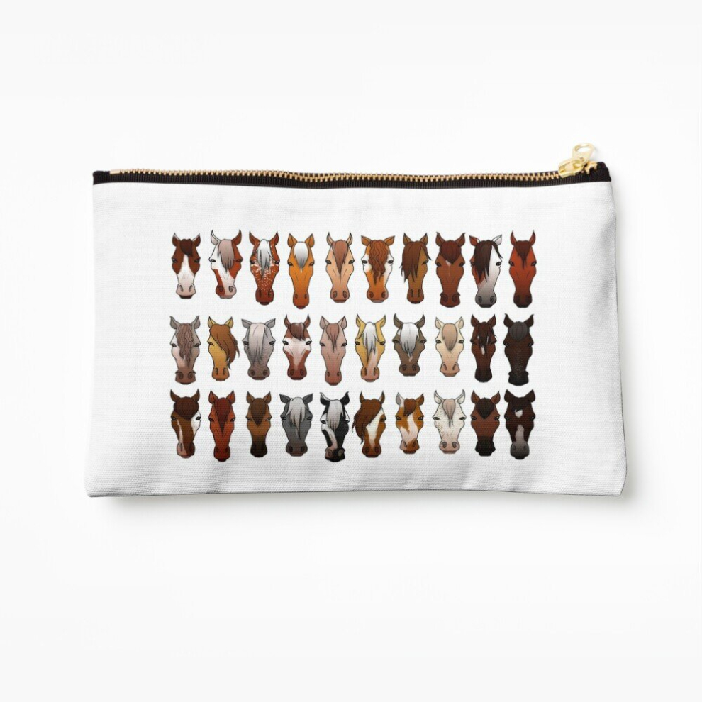 Whibos Makeup Bag Horses Cosmetic Organizer Tyvek Paper Bags Zipper Pouch