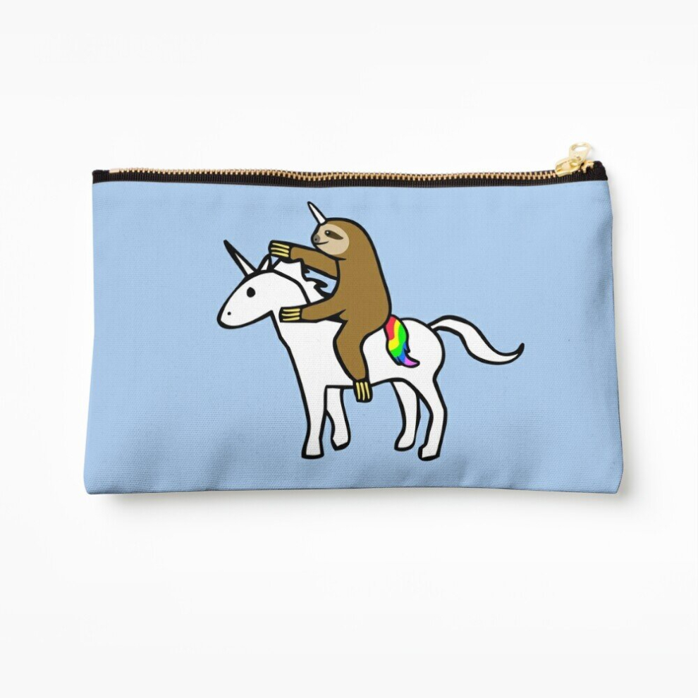 Whibos Makeup Bag Slothicorn Riding Unicorn Cosmetic Organizer Tyvek Paper Bags Zipper Pouch
