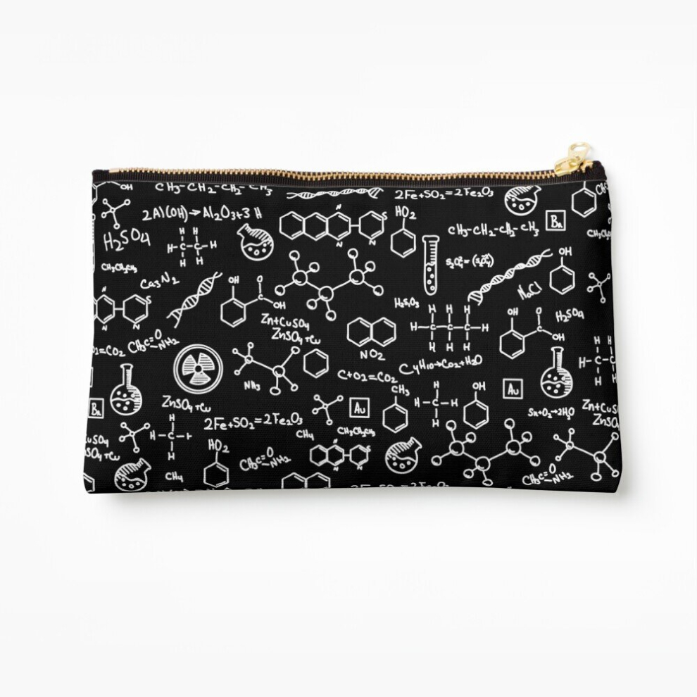 Whibos Makeup Bag Science Chemistry Pattern Cosmetic Organizer Tyvek Paper Bags Zipper Pouch