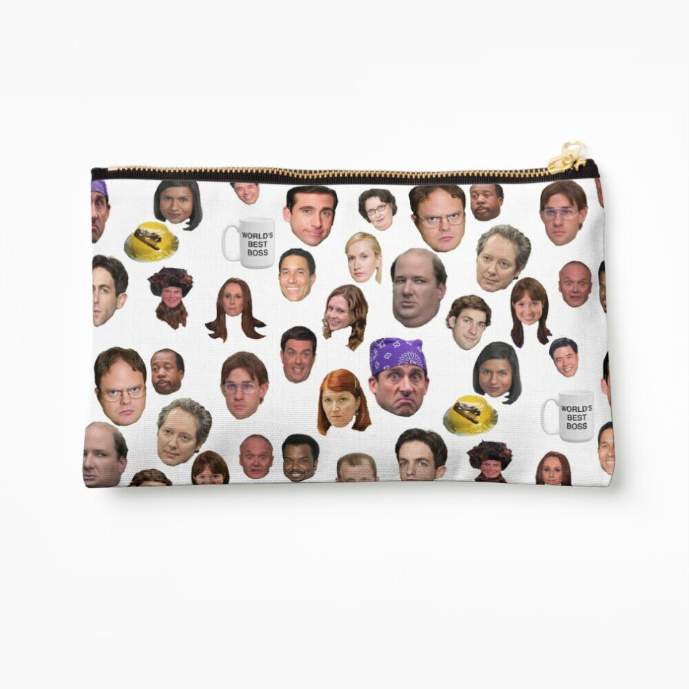 Whibos Makeup Bag The Office Repeating Print Cosmetic Organizer Tyvek Paper Bags Zipper Pouch