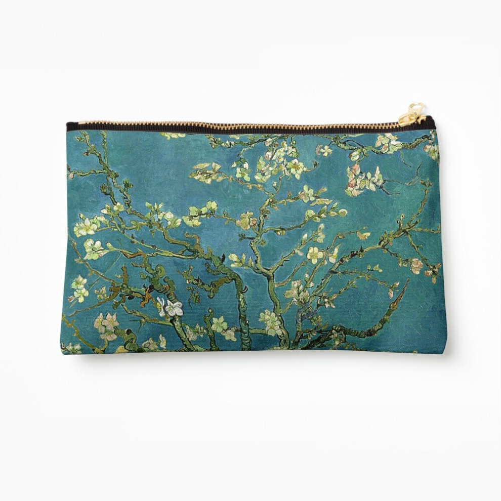 Whibos Makeup Bag Van Gogh Almond Blossoms Cosmetic Organizer Tyvek Paper Bags Zipper Pouch