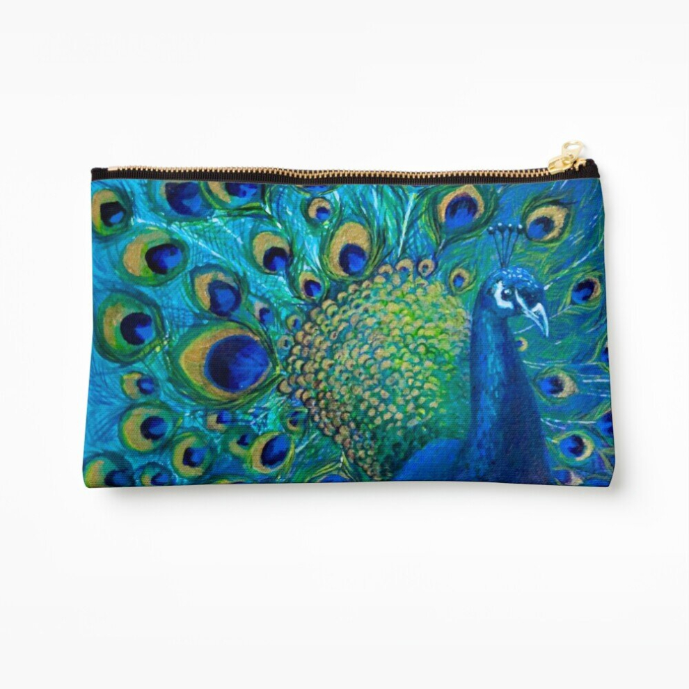 Whibos Makeup Bag Full Glory Peacock Cosmetic Organizer Tyvek Paper Bags Zipper Pouch