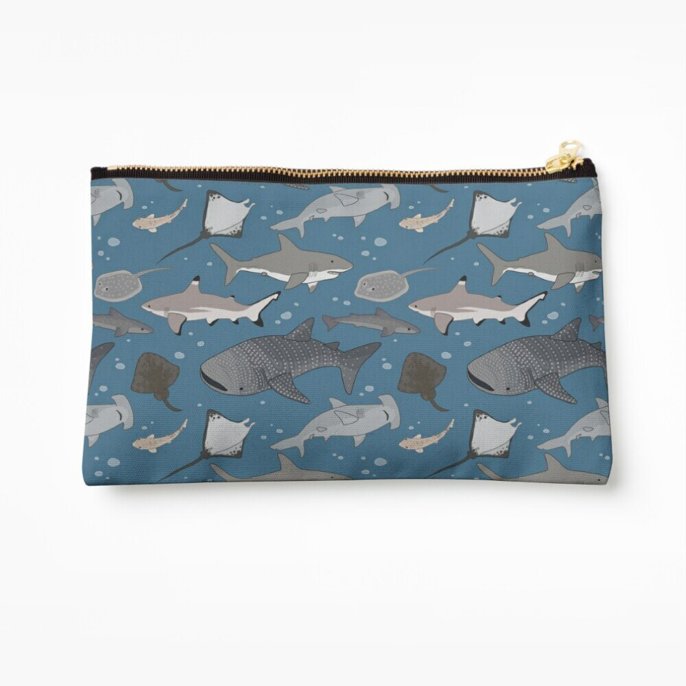 Whibos Makeup Bag Sharks And Rays Cosmetic Organizer Tyvek Paper Bags Zipper Pouch