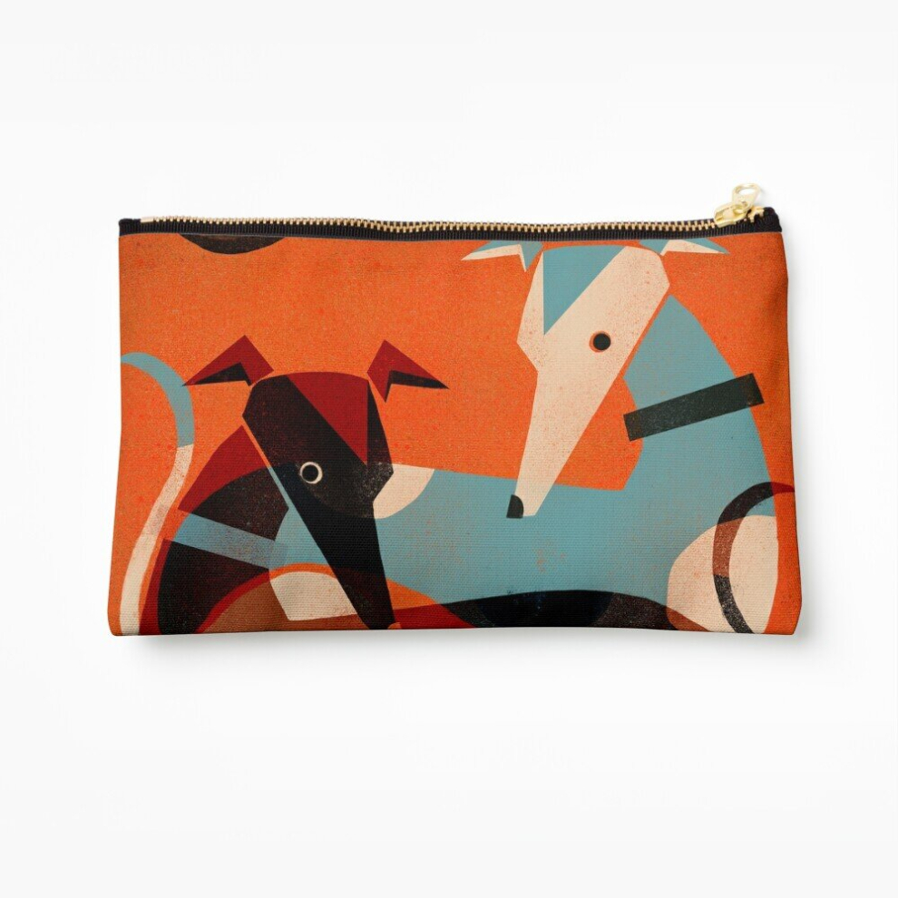 Whibos Makeup Bag Greyhound Pair Cosmetic Organizer Tyvek Paper Bags Zipper Pouch
