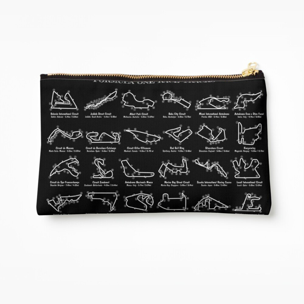 Whibos White Makeup Bag F1 Race Tracks ( Stencil-No) Cosmetic Organizer Tyvek Paper Bags Zipper Pouch