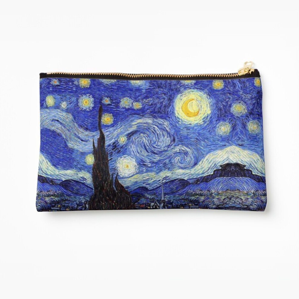 Whibos Makeup Bag A Starry Night Van Gogh Mountain Inspiration Cosmetic Organizer Tyvek Paper Bags Zipper Pouch