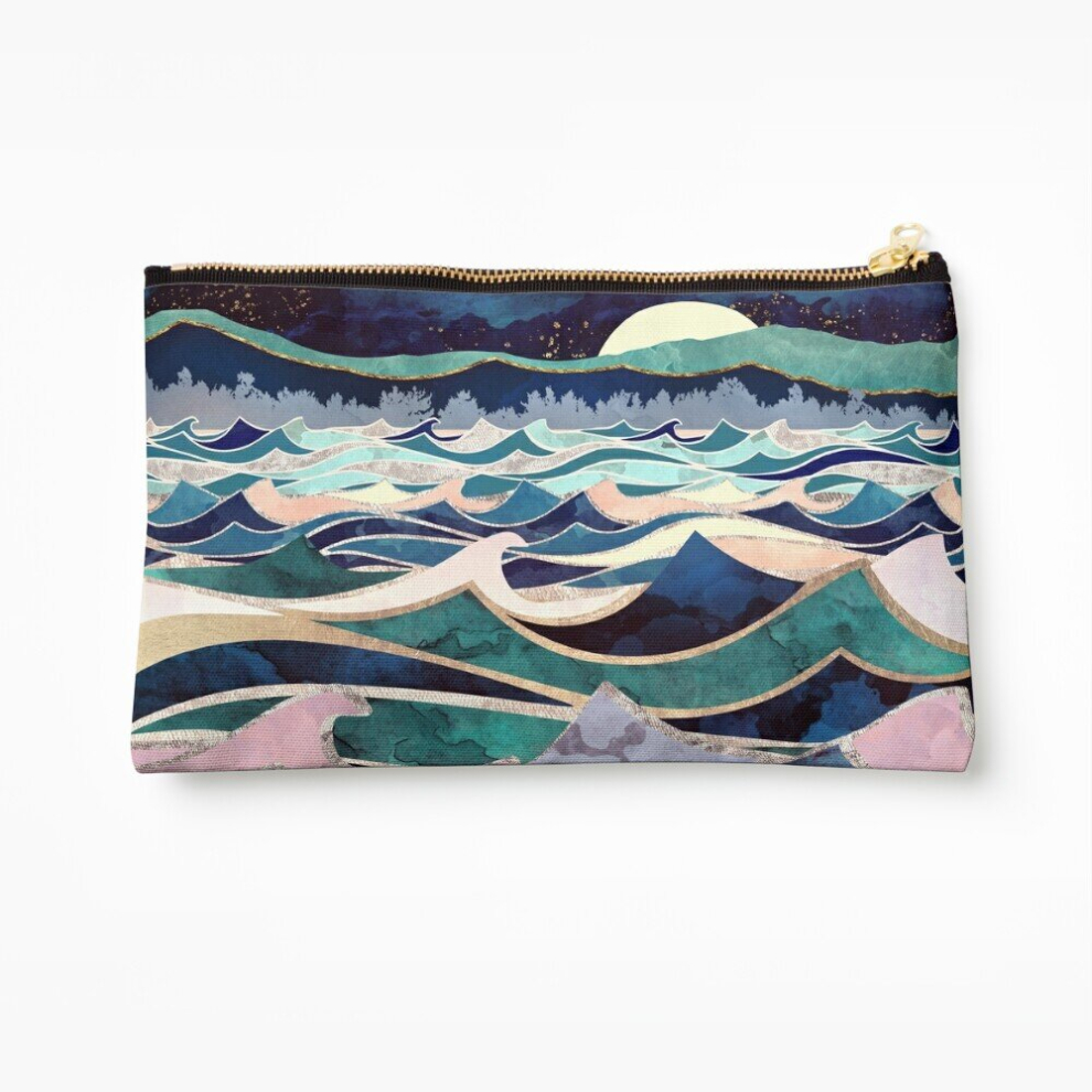 Whibos Makeup Bag Moonlit Ocean Cosmetic Organizer Tyvek Paper Bags Zipper Pouch