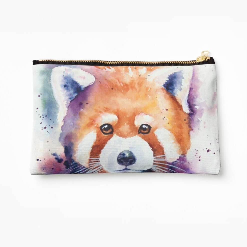 Whibos Red Makeup Bag Panda Splash Watercolor Cosmetic Organizer Tyvek Paper Bags Zipper Pouch