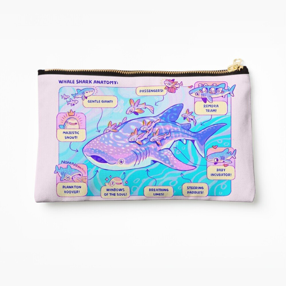 Whibos Makeup Bag Whale Shark Anatomy Cosmetic Organizer Tyvek Paper Bags Zipper Pouch