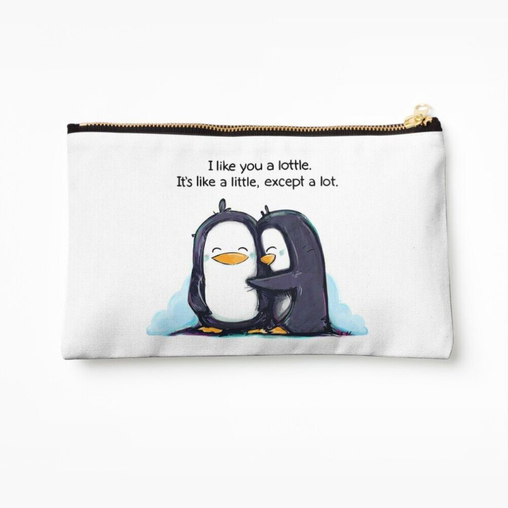 Whibos Makeup Bag I Like You A Lottle Penguins Cosmetic Organizer Tyvek Paper Bags Zipper Pouch