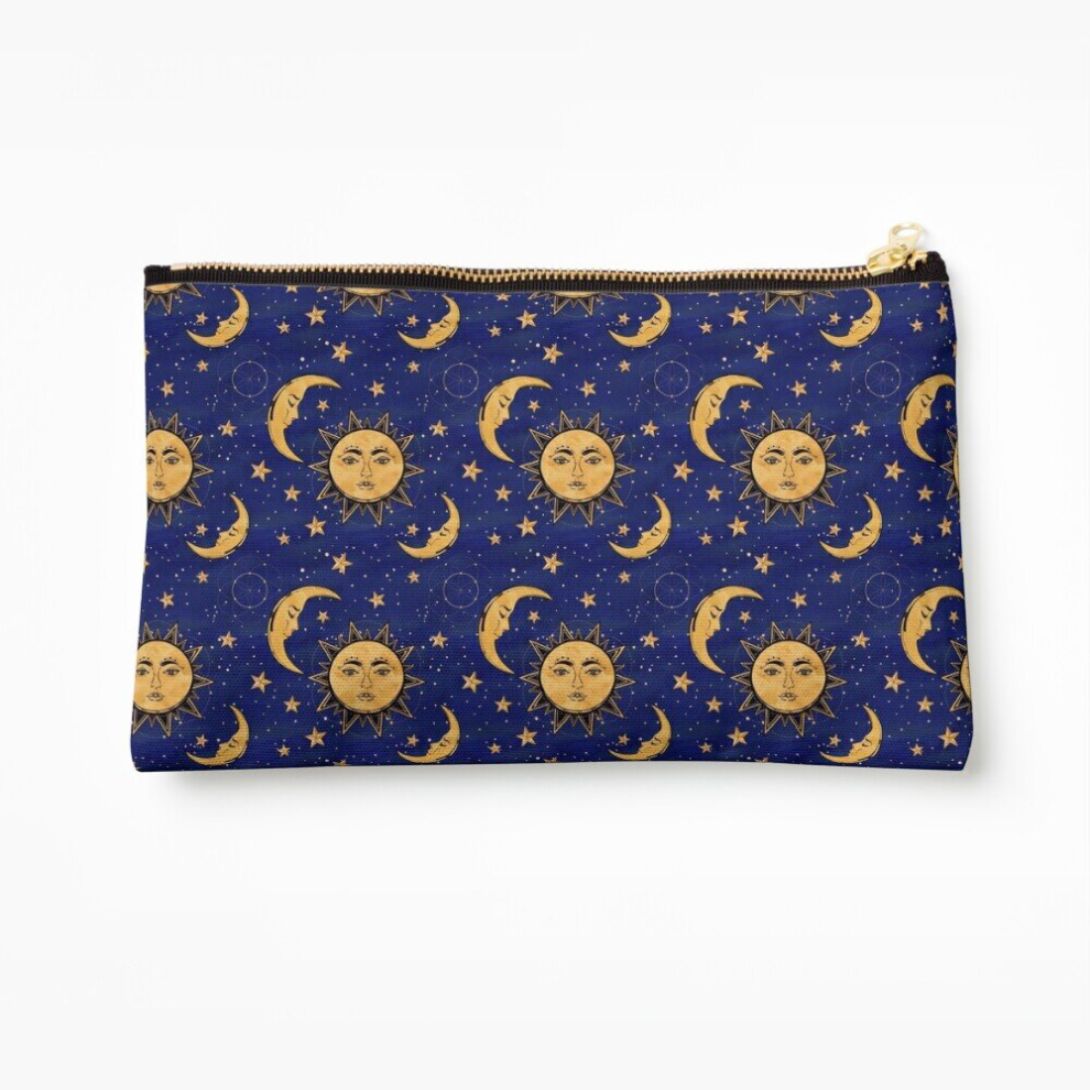 Whibos Makeup Bag Vintage Moon And Sun Stars Celestial Cosmetic Organizer Tyvek Paper Bags Zipper Pouch