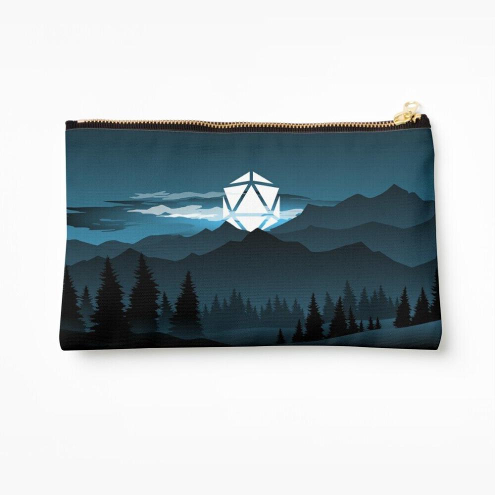 Whibos Makeup Bag Mountain Full Moon D20 Dice Tabletop Rpg Maps And Landscapes Cosmetic Organizer Tyvek Paper Bags Zipper Pouch
