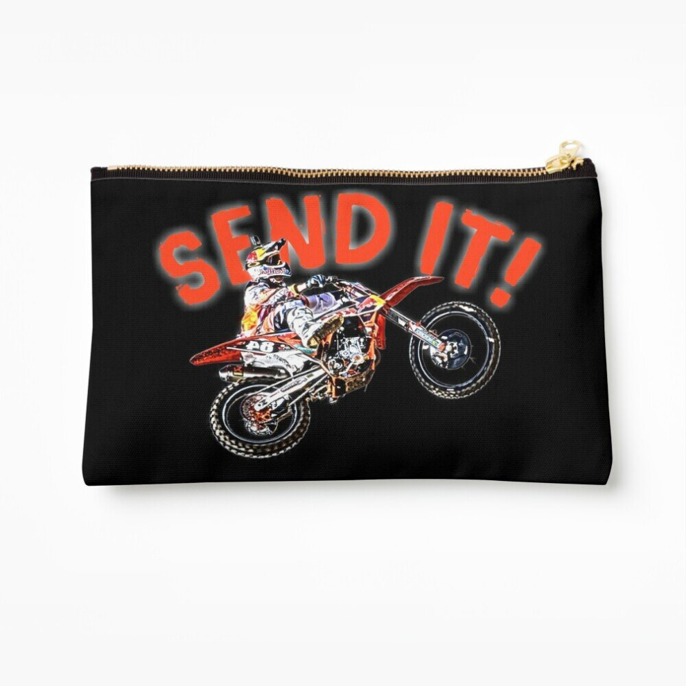 Whibos Makeup Bag Dirt Bike Jump Or Motocross Jump Mx Or Motorcycle Jump Send It! Cosmetic Organizer Tyvek Paper Bags Zipper Pouch