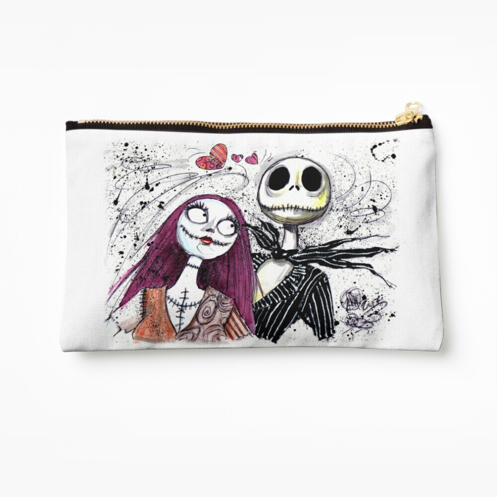 Whibos Makeup Bag Jack And Sally Cosmetic Organizer Tyvek Paper Bags Zipper Pouch