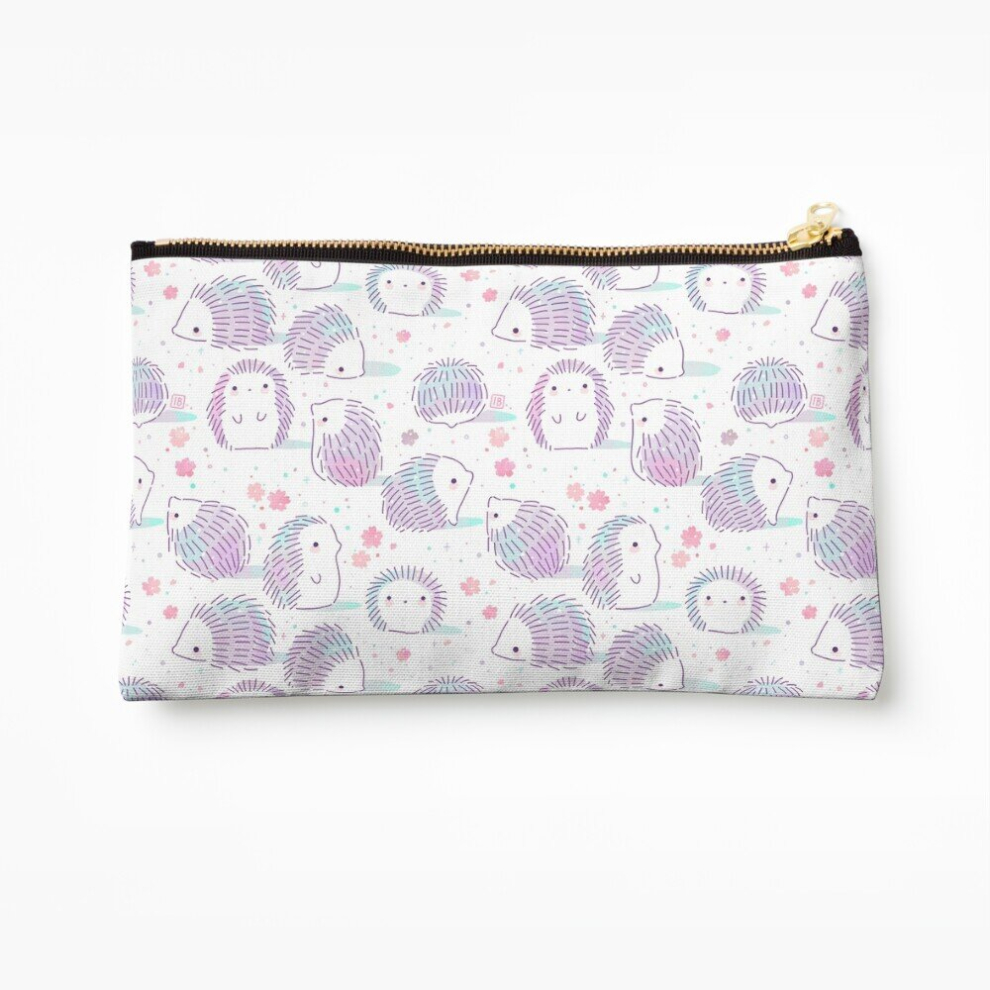 Whibos Makeup Bag Spring Hedgehog Pattern Cosmetic Organizer Tyvek Paper Bags Zipper Pouch