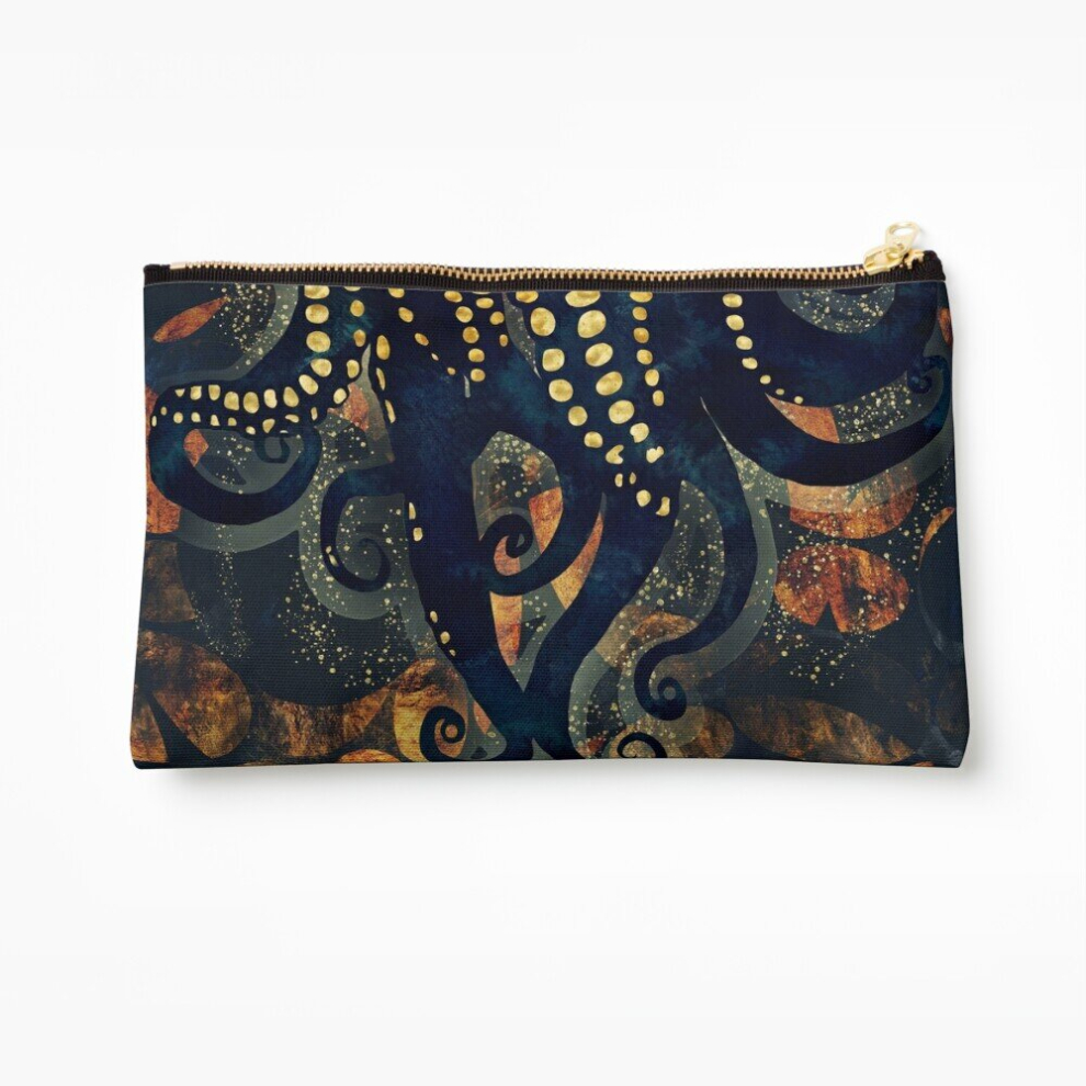 Whibos Makeup Bag Metallic Ocean Cosmetic Organizer Tyvek Paper Bags Zipper Pouch