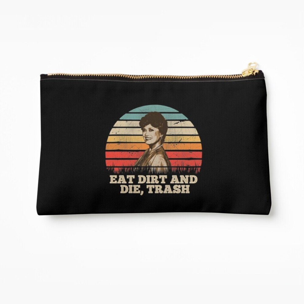 Whibos Makeup Bag Retro Vintage Eat Dirt And Die Trash Cosmetic Organizer Tyvek Paper Bags Zipper Pouch