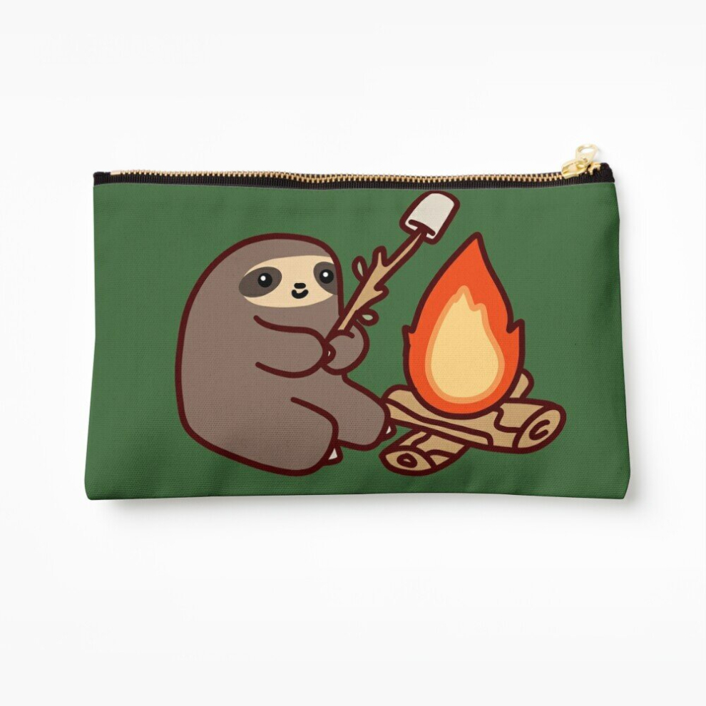 Whibos Makeup Bag Campfire Sloth Cosmetic Organizer Tyvek Paper Bags Zipper Pouch