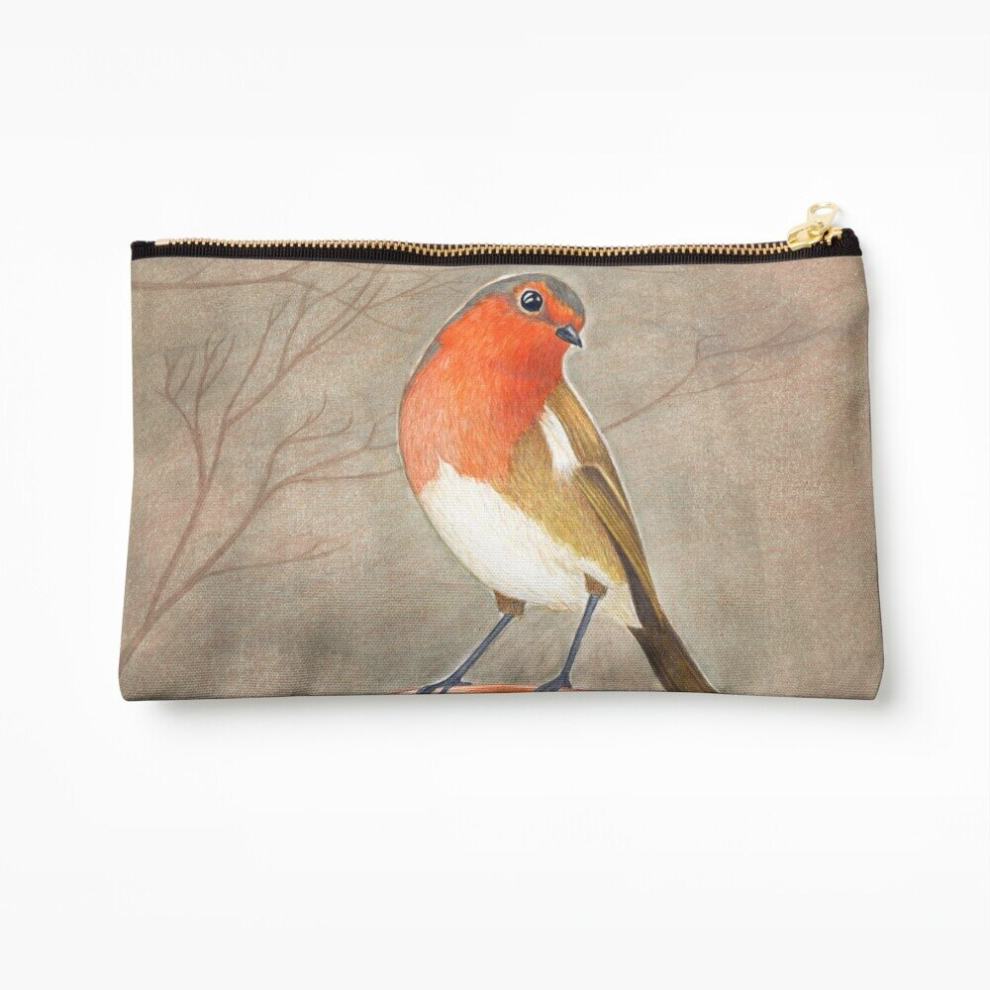 Whibos Makeup Bag Coffee Loving Robin Bird Cosmetic Organizer Tyvek Paper Bags Zipper Pouch