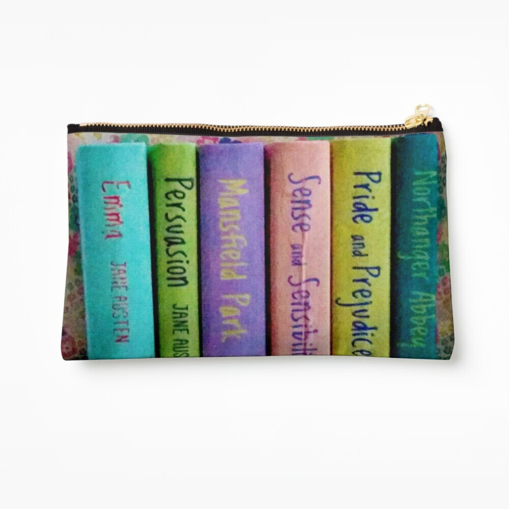 Whibos Makeup Bag Jane Austen Library Cosmetic Organizer Tyvek Paper Bags Zipper Pouch