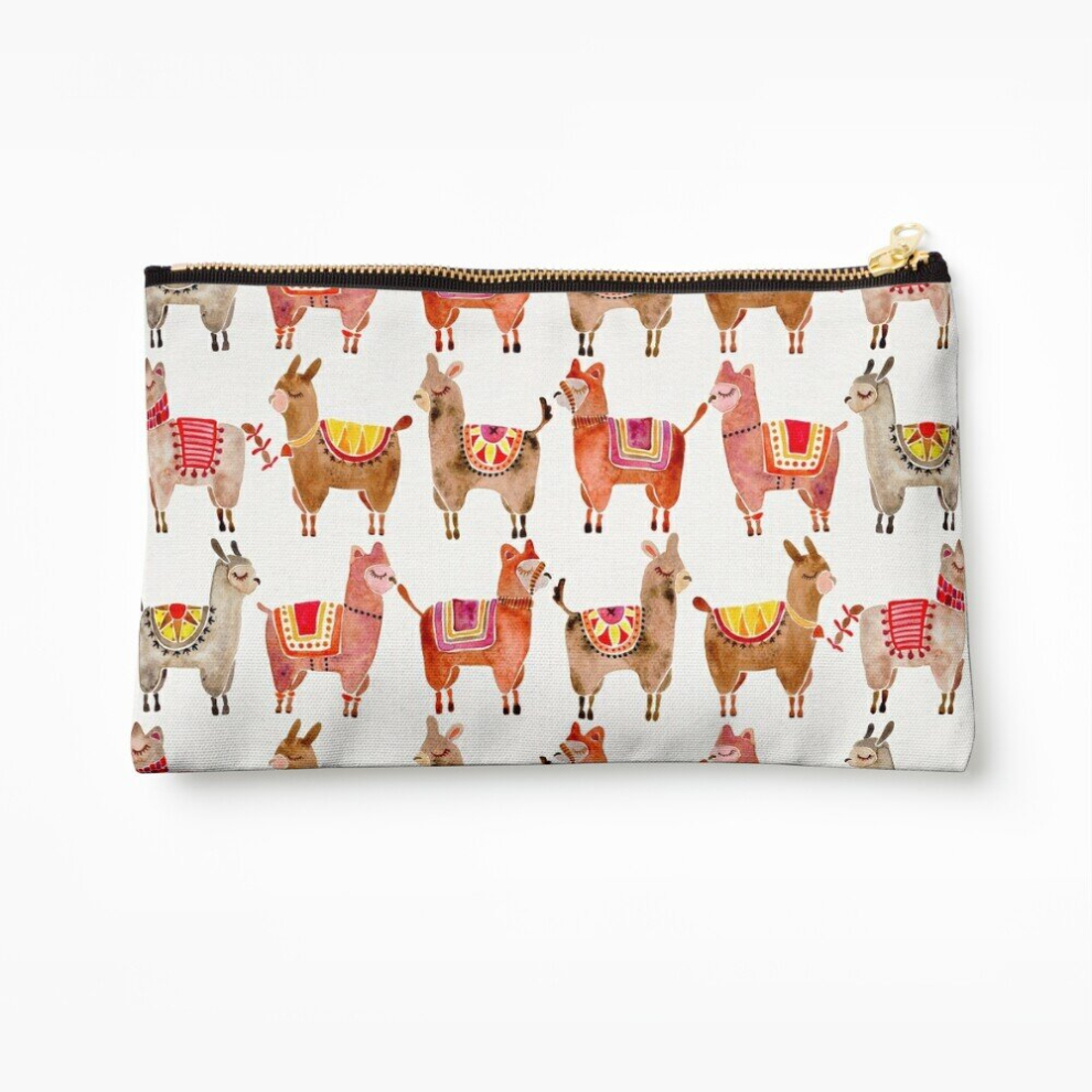 Whibos Makeup Bag Alpacas Cosmetic Organizer Tyvek Paper Bags Zipper Pouch