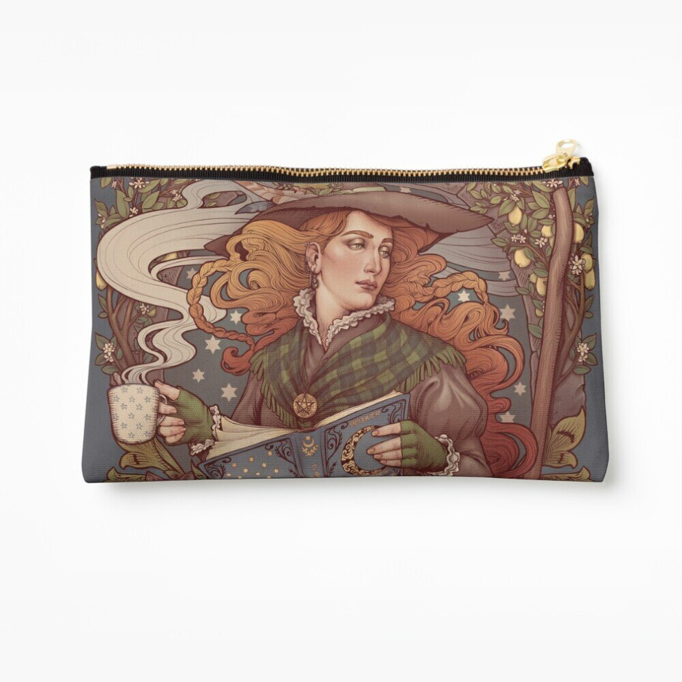 Whibos Makeup Bag Nouveau Folk Witch Cosmetic Organizer Tyvek Paper Bags Zipper Pouch