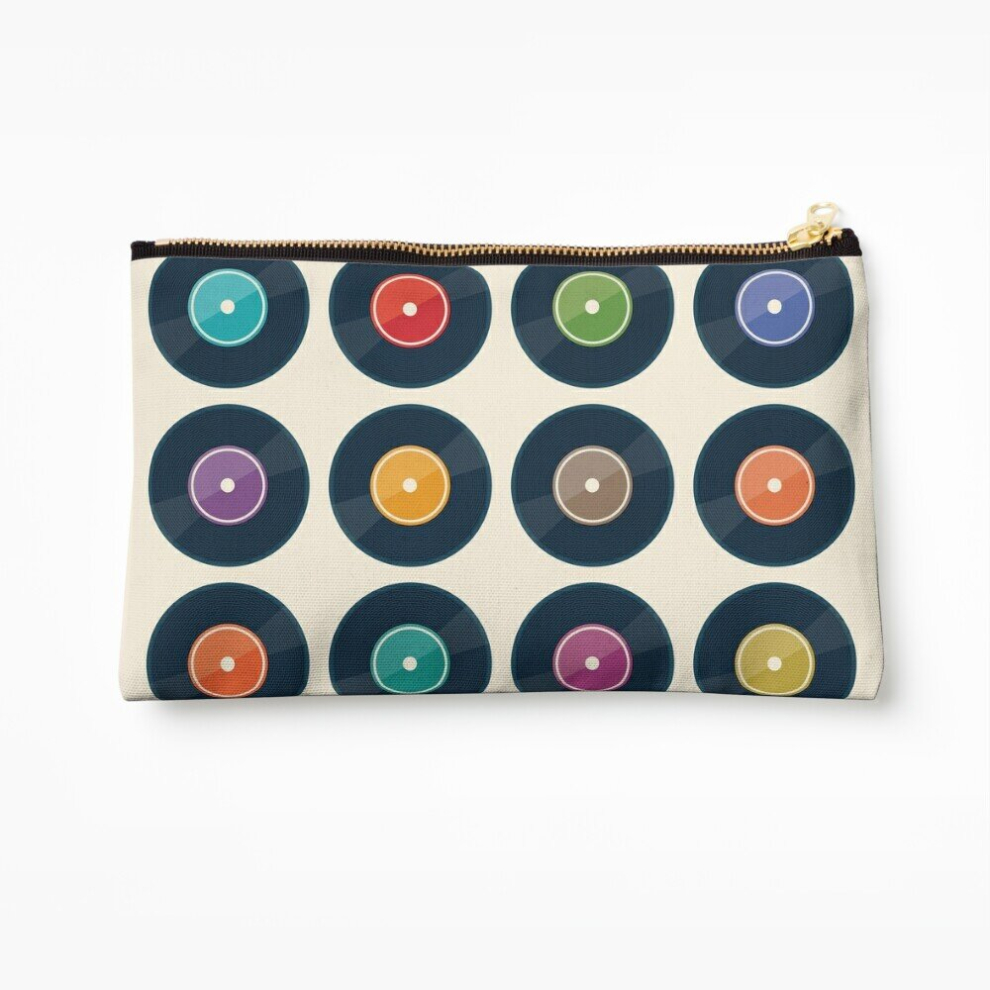 Whibos Makeup Bag Vinyl Record Collection Cosmetic Organizer Tyvek Paper Bags Zipper Pouch