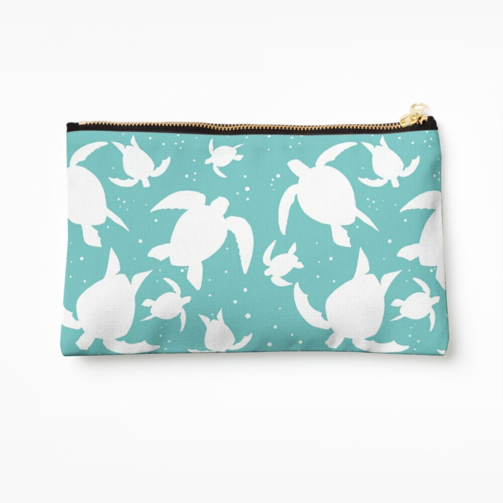 Whibos Makeup Bag Turtles! Cosmetic Organizer Tyvek Paper Bags Zipper Pouch