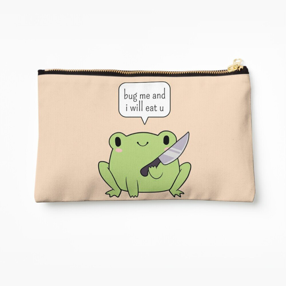 Whibos Makeup Bag Cute Frog With A Knife Cosmetic Organizer Tyvek Paper Bags Zipper Pouch