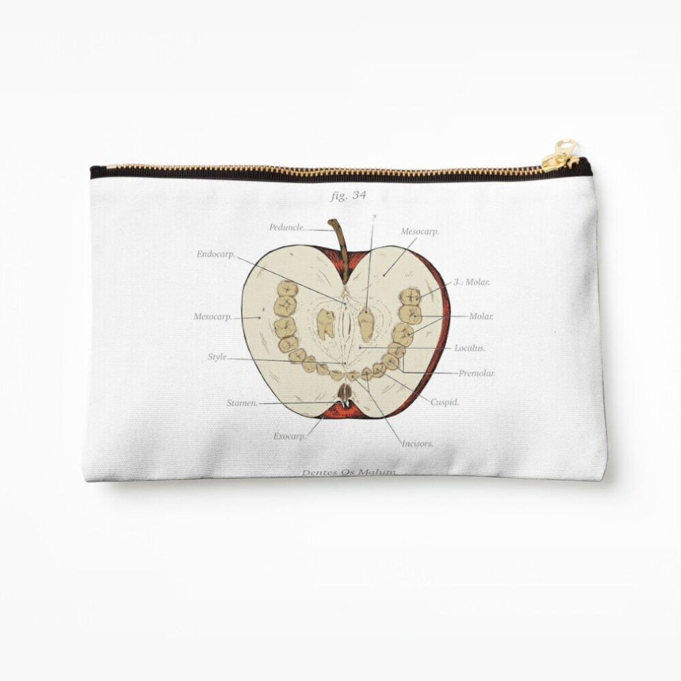 Whibos Makeup Bag The Magnus Archives - Anatomy Class - Teeth Apple Cosmetic Organizer Tyvek Paper Bags Zipper Pouch