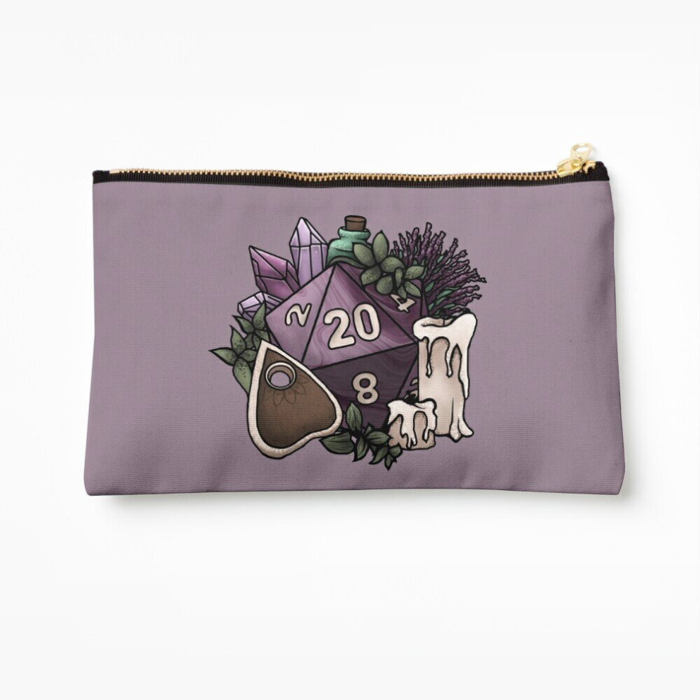 Whibos Makeup Bag Witchy D20 Tabletop Rpg Gaming Dice Cosmetic Organizer Tyvek Paper Bags Zipper Pouch