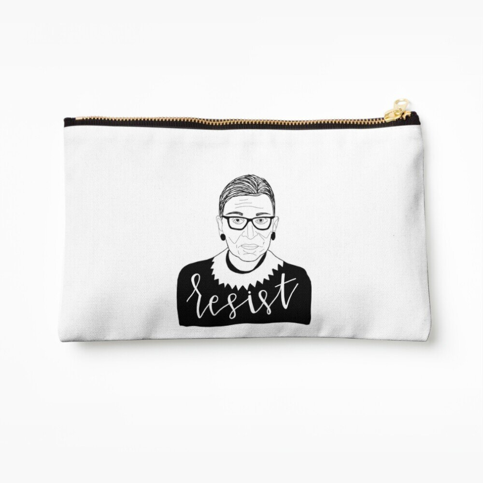 Whibos Makeup Bag Ruth Bader Ginsburg (Rbg) Resist Cosmetic Organizer Tyvek Paper Bags Zipper Pouch