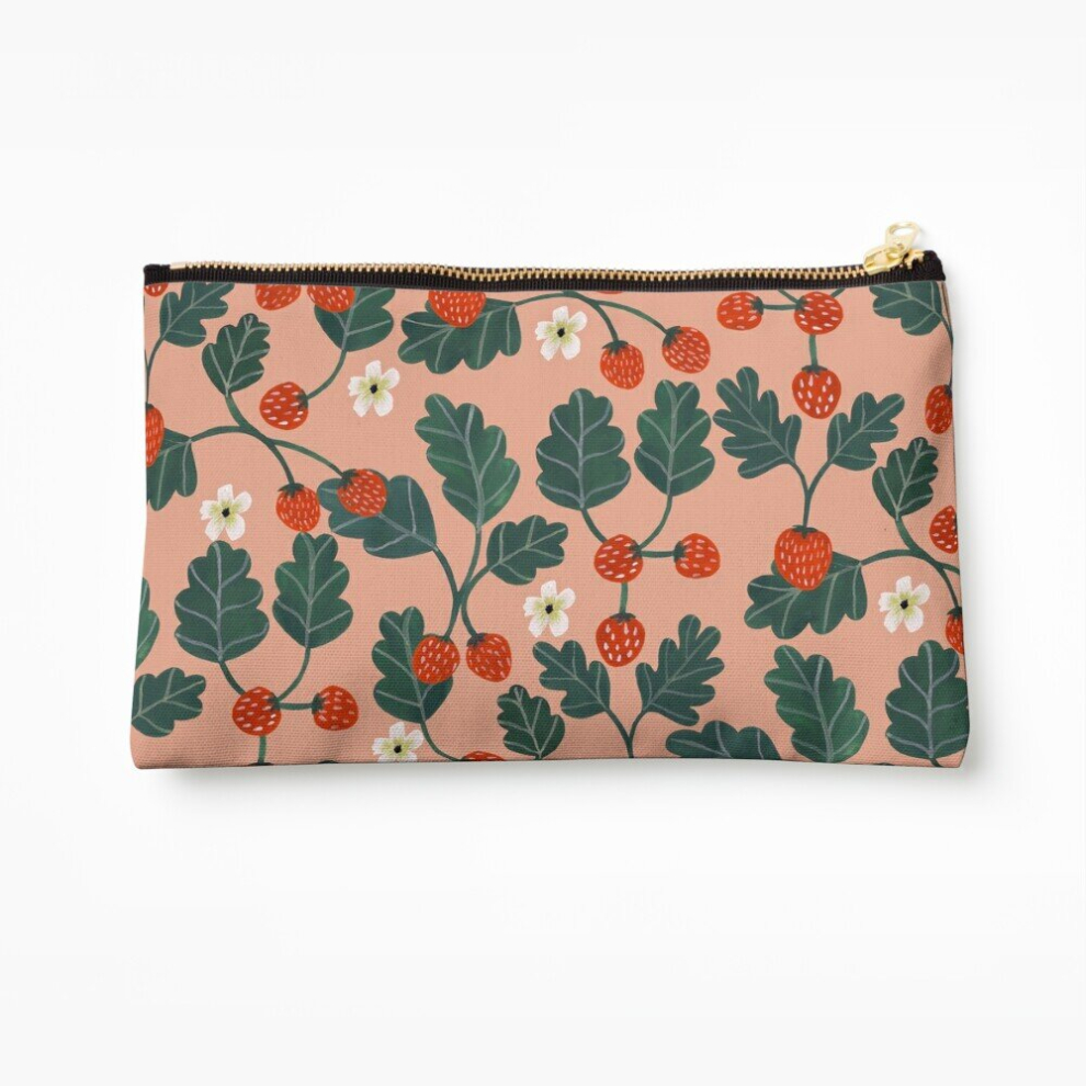 Whibos Makeup Bag Strawberries Cosmetic Organizer Tyvek Paper Bags Zipper Pouch