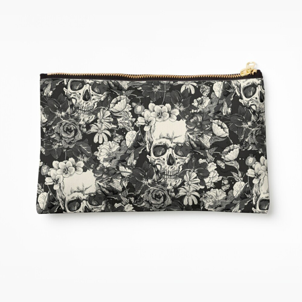 Whibos Makeup Bag Skulls Cosmetic Organizer Tyvek Paper Bags Zipper Pouch