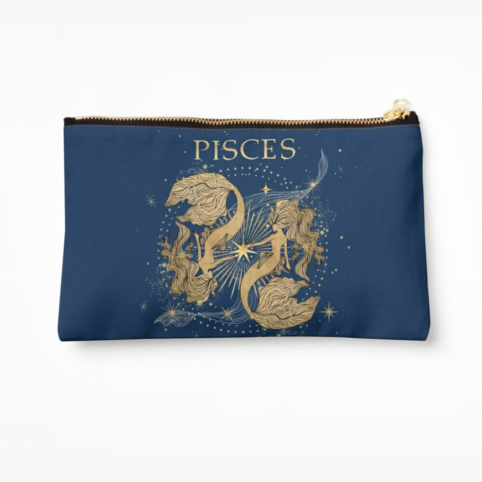 Whibos Makeup Bag Pisces Zodiac Woman Cosmetic Organizer Tyvek Paper Bags Zipper Pouch