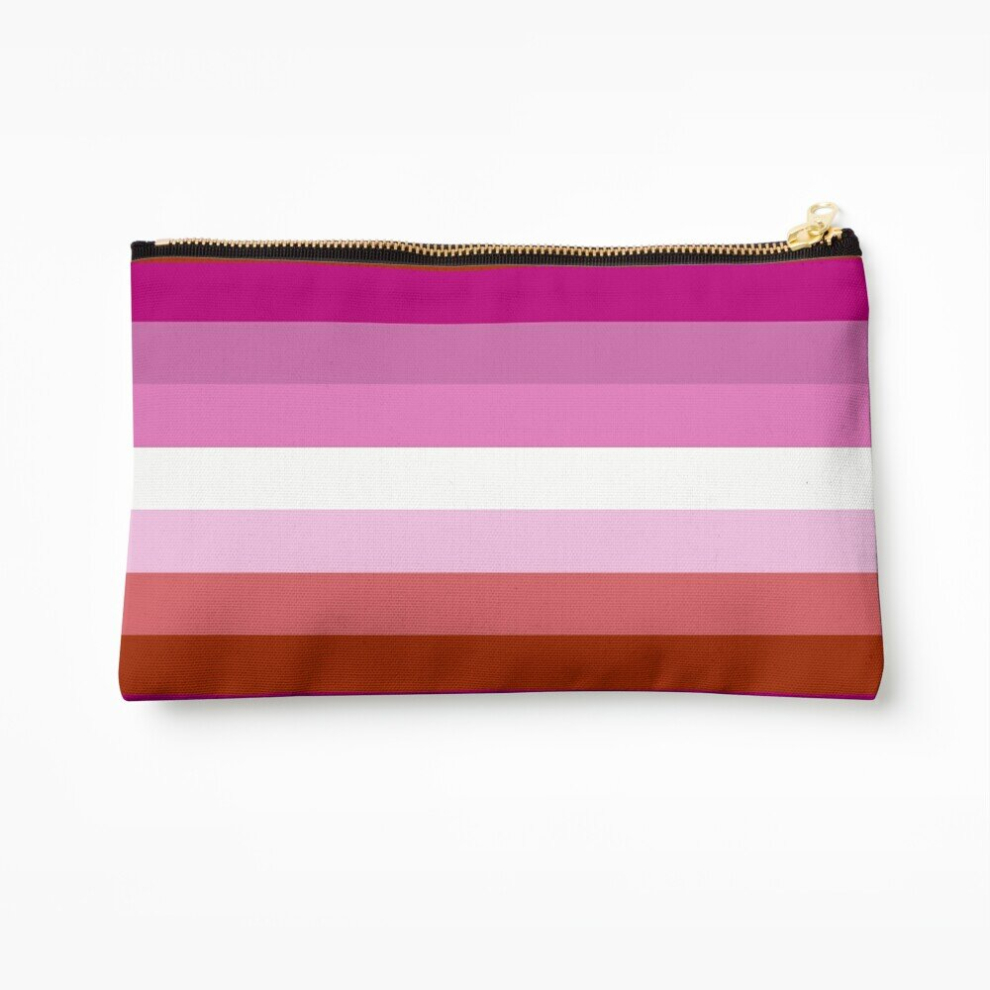 Whibos Makeup Bag Lipstick Lesbian Pride Flag Cosmetic Organizer Tyvek Paper Bags Zipper Pouch