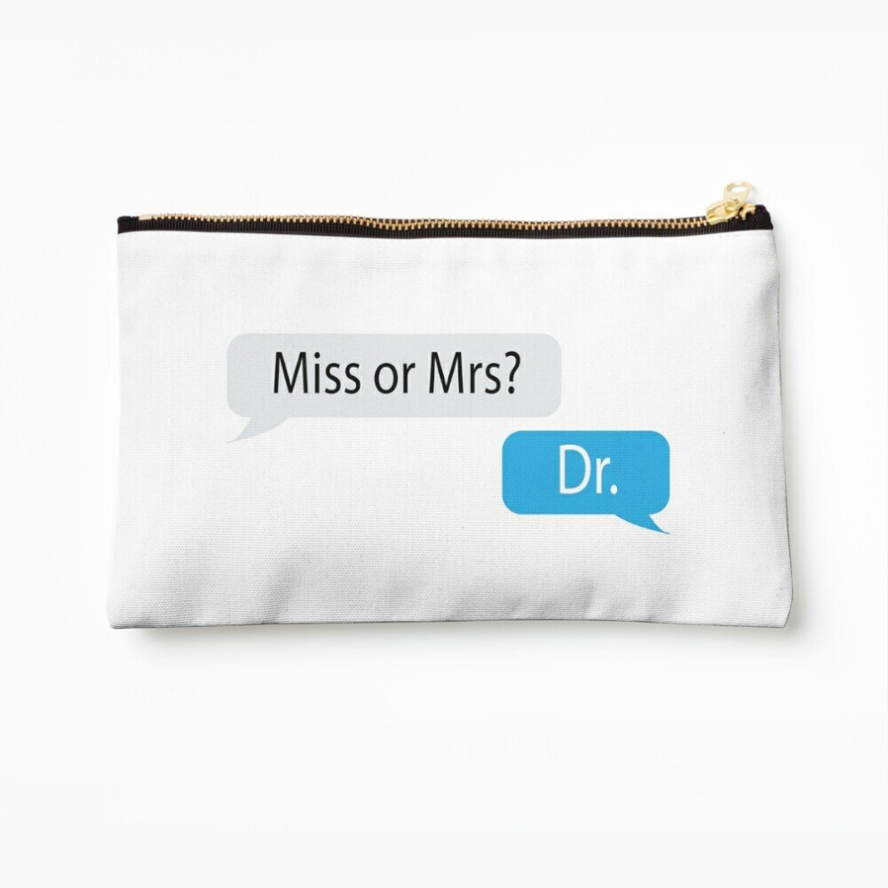 Whibos Makeup Bag Miss Or Mrs? Dr. Cosmetic Organizer Tyvek Paper Bags Zipper Pouch