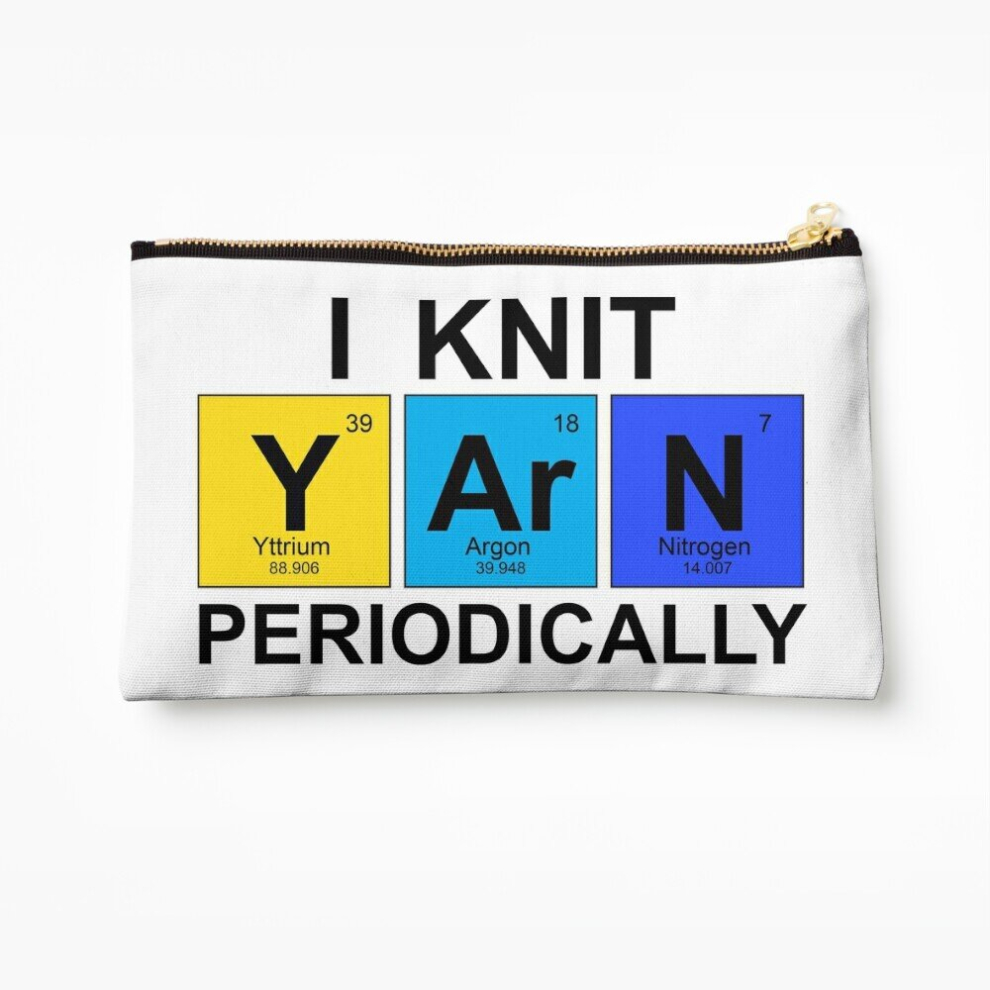 Whibos Makeup Bag I Knit Yarn Periodically - Science Geek Knitters Cosmetic Organizer Tyvek Paper Bags Zipper Pouch