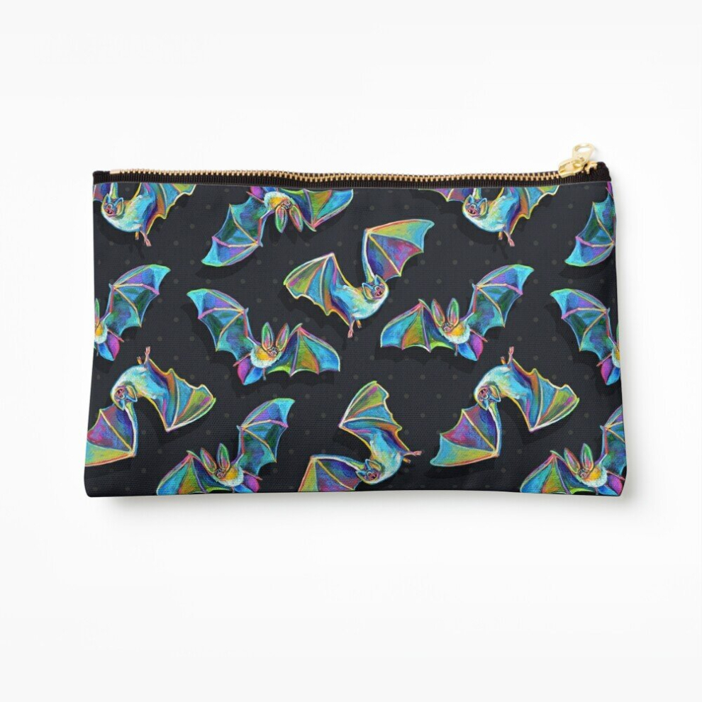 Whibos Makeup Bag Psychedelic Bat Pattern By Robert Phelps Cosmetic Organizer Tyvek Paper Bags Zipper Pouch
