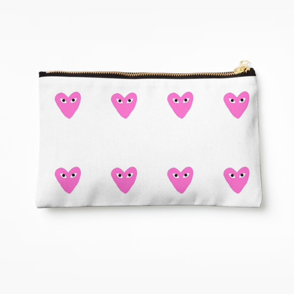 Whibos Makeup Bag Preppy Heart Cosmetic Organizer Tyvek Paper Bags Zipper Pouch
