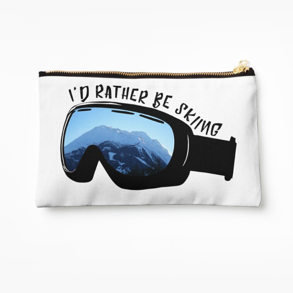 Whibos Makeup Bag I'd Rather Be Skiing - Goggles Cosmetic Organizer Tyvek Paper Bags Zipper Pouch