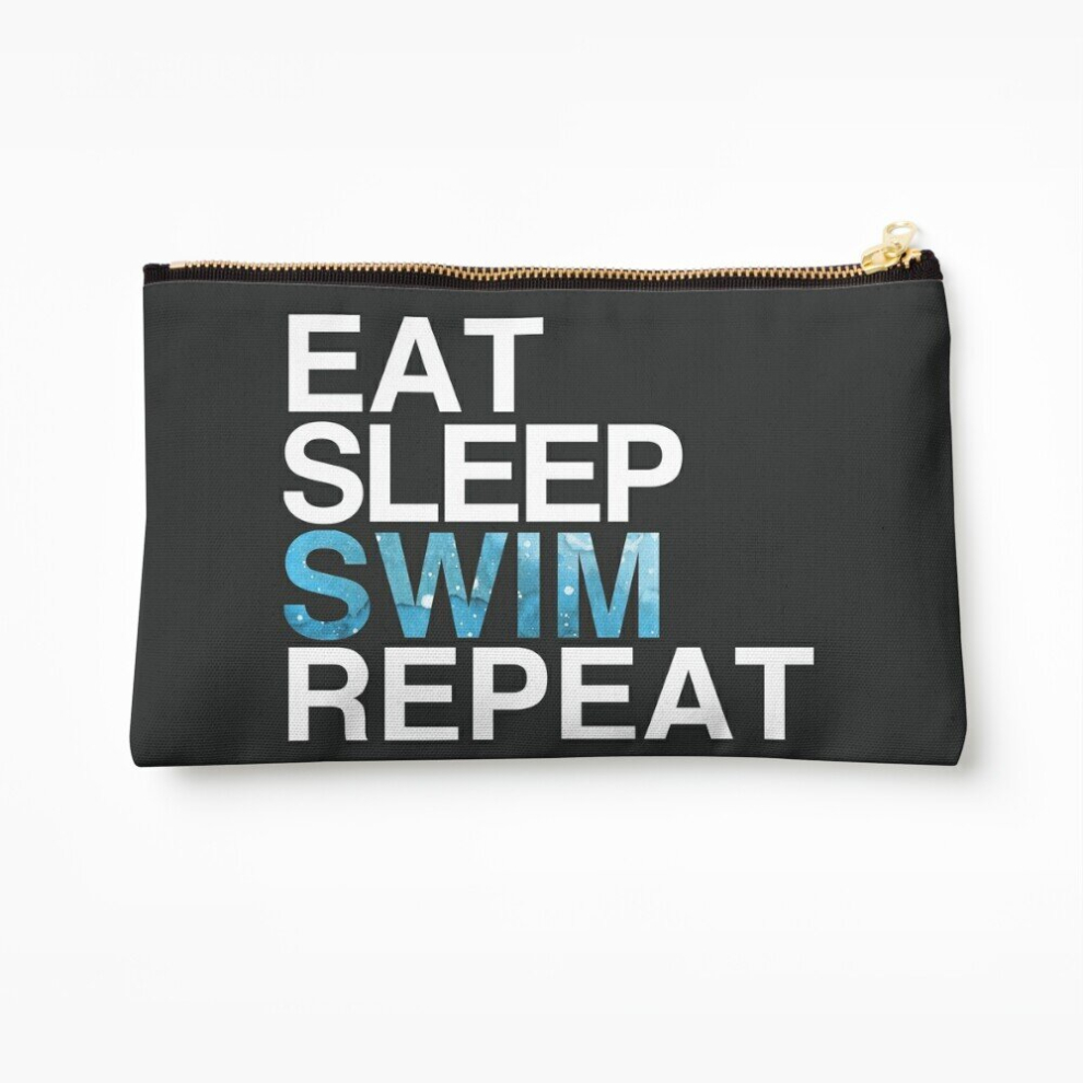 Whibos Makeup Bag Eat Sleep Swim Repeat| Swimmer Swimming Cosmetic Organizer Tyvek Paper Bags Zipper Pouch