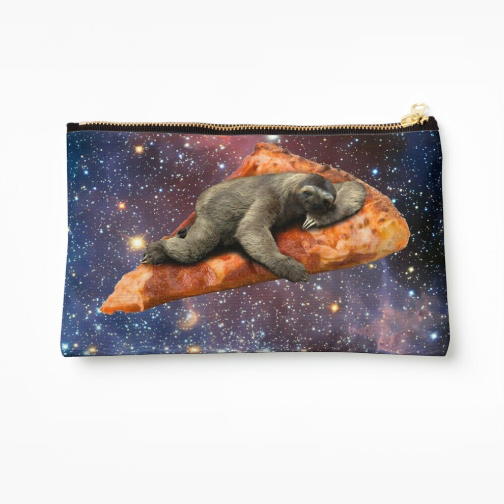 Whibos Makeup Bag Pizza Sloth In Space Cosmetic Organizer Tyvek Paper Bags Zipper Pouch