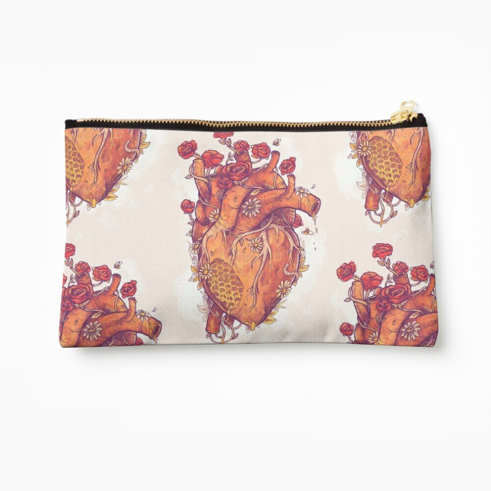 Whibos Makeup Bag Sweet Heart Cosmetic Organizer Tyvek Paper Bags Zipper Pouch
