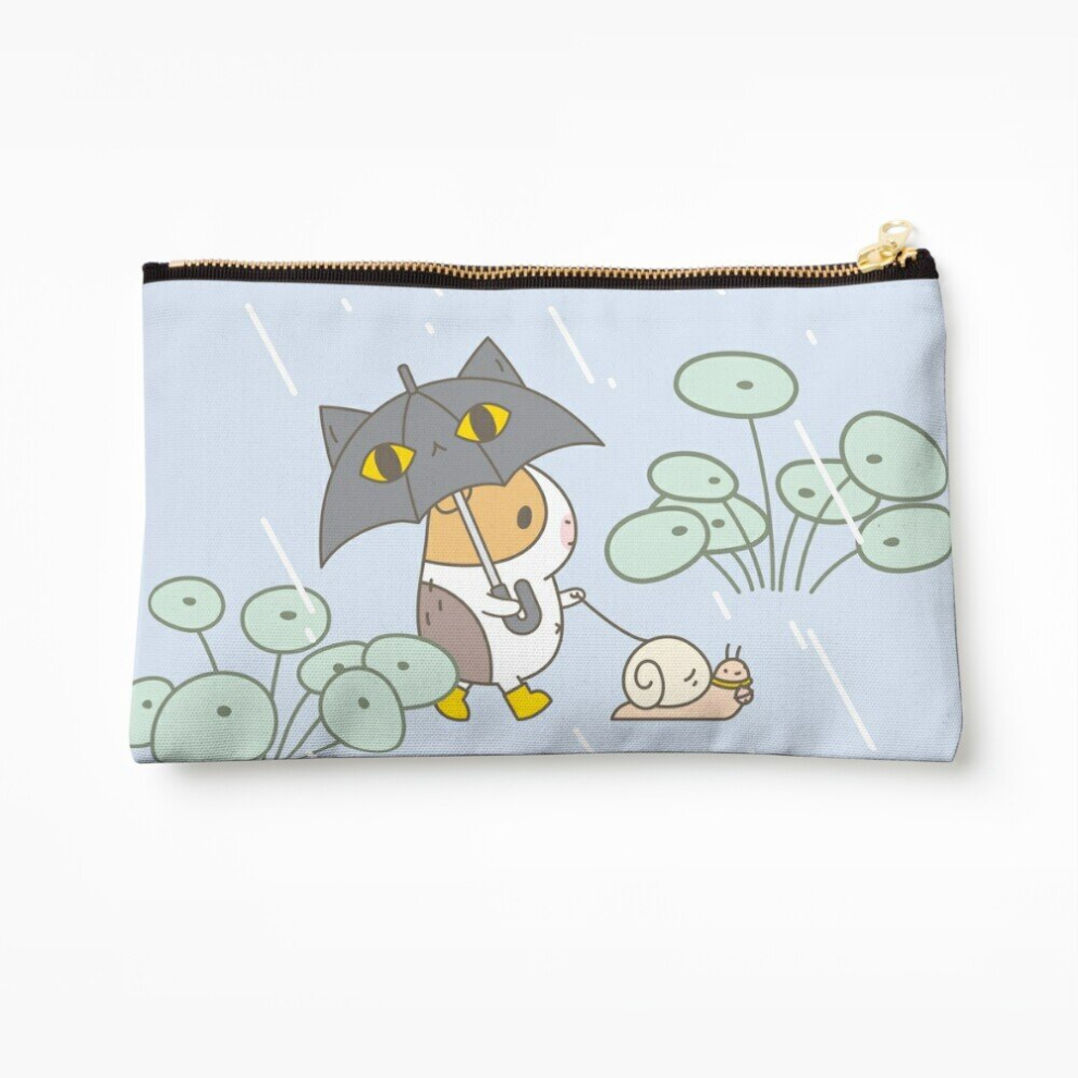 Whibos Makeup Bag Bubu The Guinea Pig, Rainy Day Cosmetic Organizer Tyvek Paper Bags Zipper Pouch