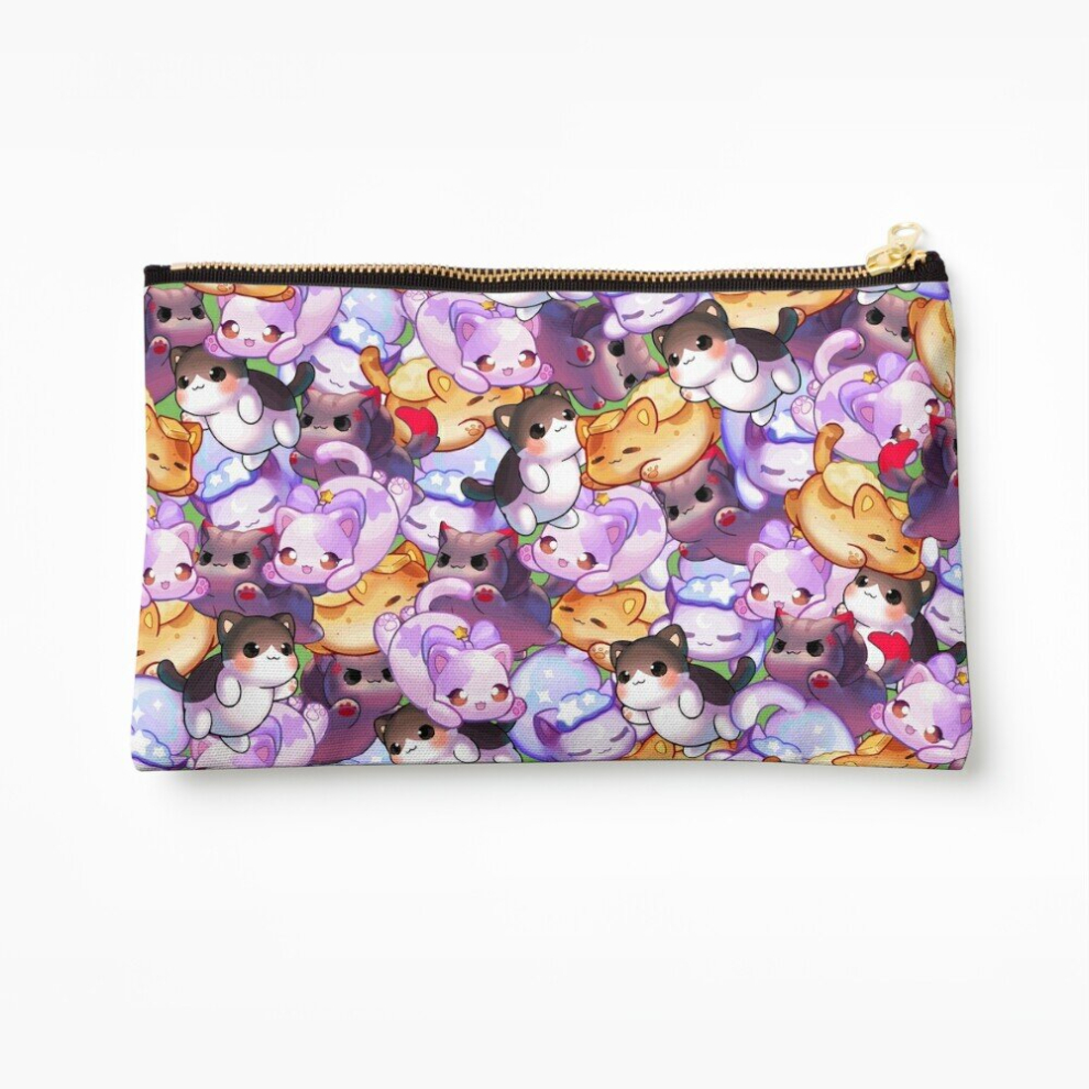 Whibos Makeup Bag Aphmau Meow Plushies Anime Cats Cosmetic Organizer Tyvek Paper Bags Zipper Pouch