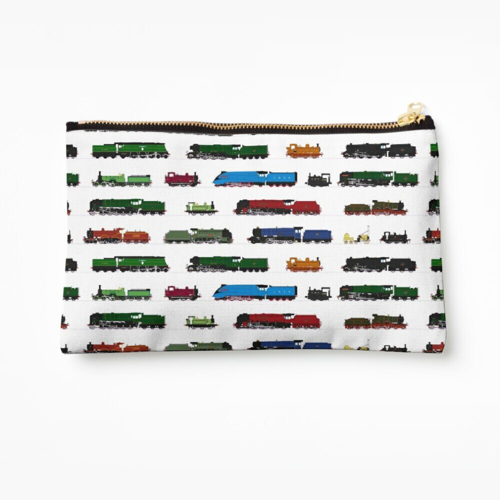 Whibos Makeup Bag Iconic British Steam Trains Cosmetic Organizer Tyvek Paper Bags Zipper Pouch